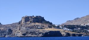 lindos acropolis from the sea