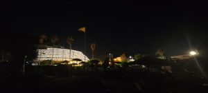olympic palace hotel at night