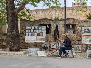 rhodes old town artist